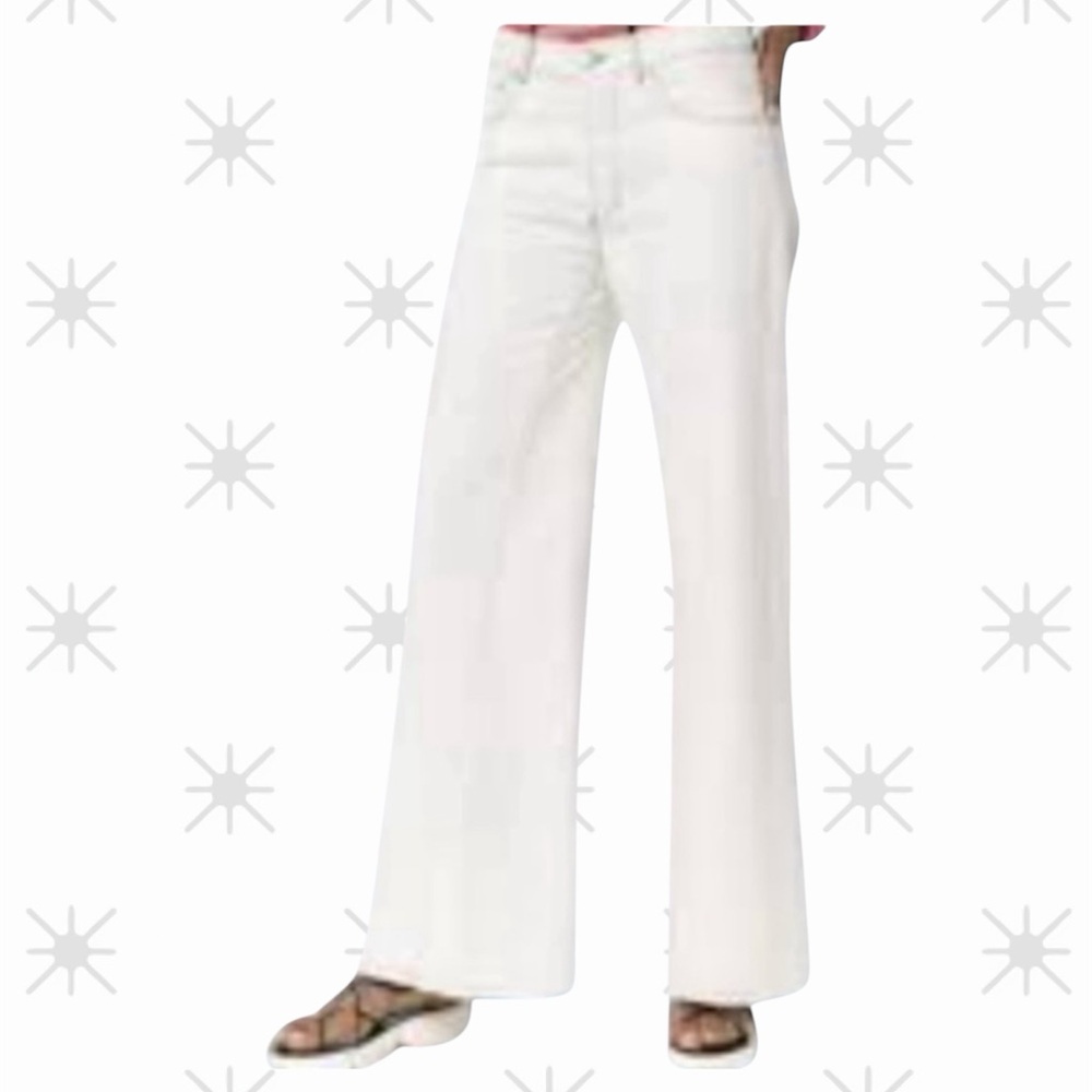 High Rise Wide  Leg Jeans in White Banana Republic